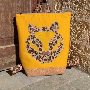 Παιδική τσάντα πλάτης Τίγρης, από φελλό. Anifantou - animal print, πλάτης, φελλός, τσαντάκια - 2