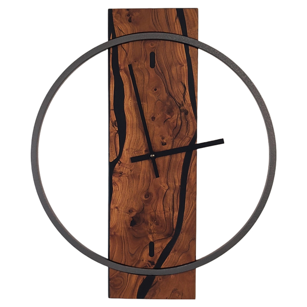 Ρολόι τοίχου " Lava " κατασκευασμένο από μέταλλο και ξύλο - ξύλο, τοίχου, χειροποίητα, διακοσμητικά