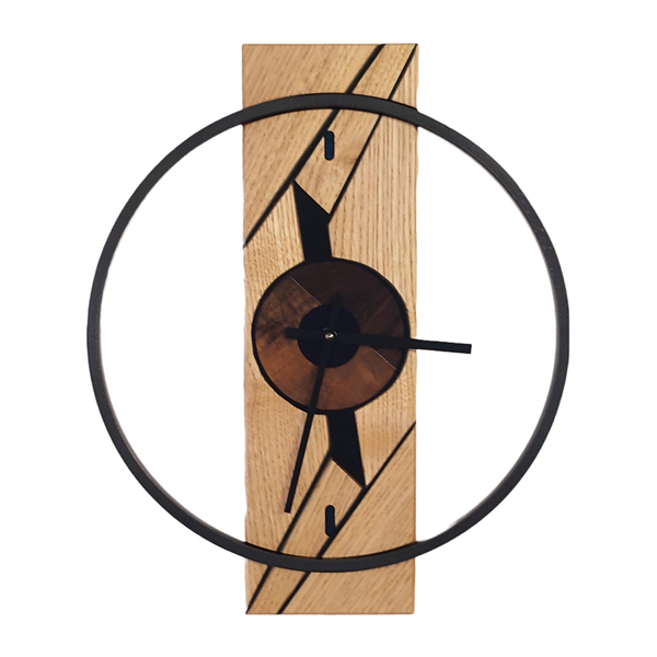 Ρολόι τοίχου "Orbit" κατασκευασμένο από μέταλλο και ξύλο και υγρό γυαλι. - ξύλο, τοίχου, χειροποίητα, διακοσμητικά