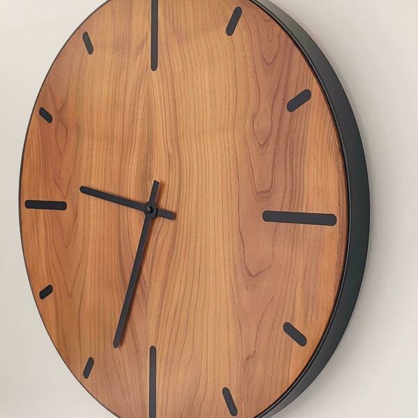 Ρολόι τοίχου "superior" κατασκευασμένο από μέταλλο και ξύλο - ξύλο, γυαλί, χειροποίητα, ξύλινα διακοσμητικά, πρακτικό δωρο - 3
