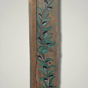 Κλάρες ελιάς (18 x 66 εκ) - ξύλο, πίνακες & κάδρα, ακρυλικό, πίνακες ζωγραφικής