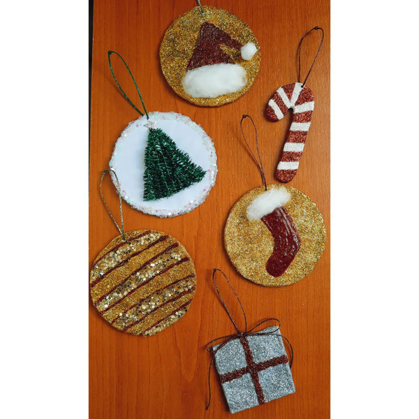 Χριστουγεννιάτικο κρεμαστό στολίδι ζαχαρωτό - χαρτί, candy, στολίδια - 3