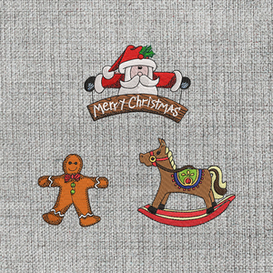 Χριστουγεννιάτικο ψηφιακό κέντημα μηχανής My Mood embroidery vintage σετ σχεδίων μπισκοτανθρωπος αγιος Βασίλης αλογάκι - κεντητά, χριστούγεννα, DIY