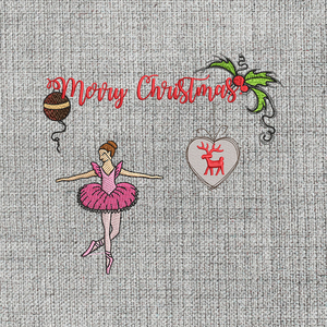 Χριστουγεννιάτικο vintage σετ σχεδίων μπαλαρινα στολιδι merry Christmas ψηφιακό κέντημα μηχανής embroidery My Mood - κεντητά, χριστούγεννα, DIY