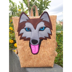 Παιδική τσάντα πλάτης Husky, από φελλό. Anifantou - πλάτης, σκυλάκι, all day, φελλός, τσαντάκια - 2