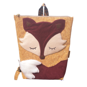 Παιδική τσάντα πλάτης αλεπού, από φελλό. Anifantou - πλάτης, all day, φελλός, τσαντάκια