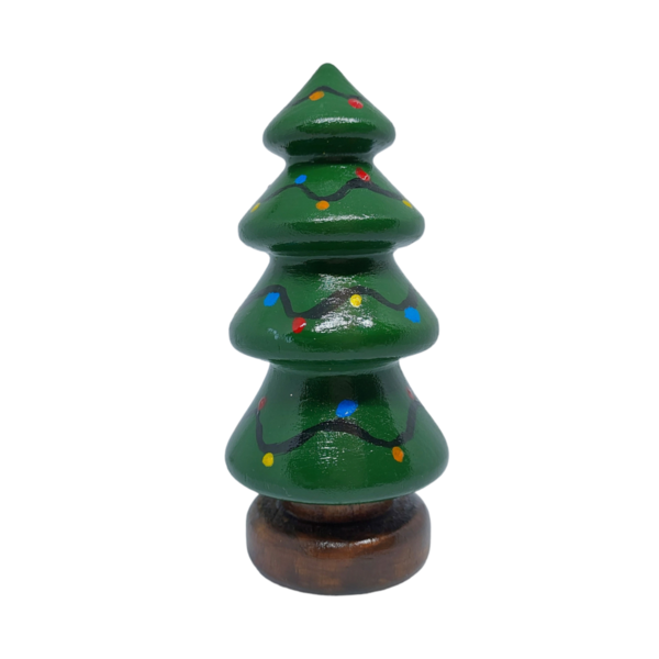 Διακοσμητική, ξύλινη φιγούρα χριστουγεννιάτικο δέντρο με λαμπάκια 10 εκ. - ξύλο, χριστουγεννιάτικο δέντρο, διακοσμητικά, δέντρο