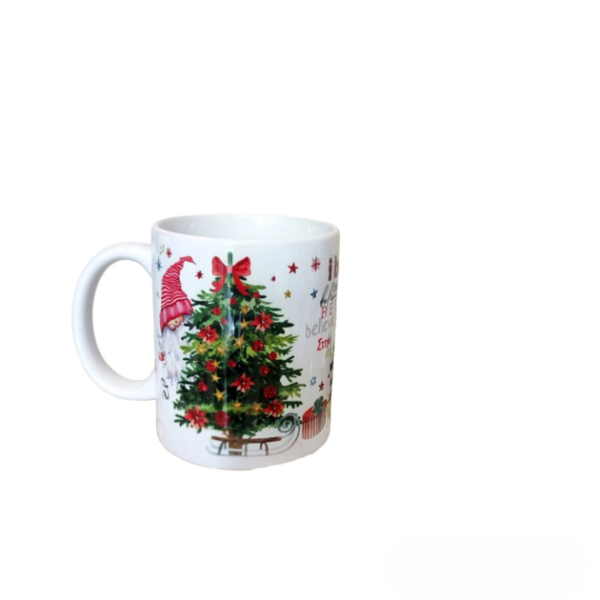 Χριστουγεννιάτικη κεραμική κούπα 9,5*8 δώρο για τη νονά - γυαλί, νονά, είδη κουζίνας - 2