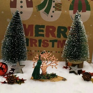 Γούρι 2023 - Μεταλλικό δέντρο ζωής με ευχές (ροζ χρυσό) - πράσινη φούντα και βρύα - ξύλο, μέταλλο, διακοσμητικά, χριστουγεννιάτικα δώρα, δέντρο - 5