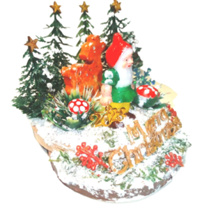 Χειροποιητο Χριστουγεννιατικο , ξυλινο επιτραπεζιο διακοσμητικο σε 2 επιπεδα , Γουρι 2023 , -Χριστουγεννιατικο Χιονισμενο Δασος- - ξύλο, διακοσμητικά, χριστουγεννιάτικα δώρα, δέντρο