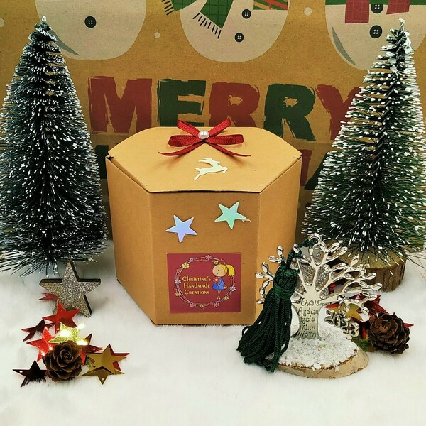 Γούρι 2023 - Μεταλλικό δέντρο ζωής με ευχές (ασημί) - πράσινη φούντα - ξύλο, μέταλλο, χριστουγεννιάτικα δώρα, γούρια, δέντρο - 5