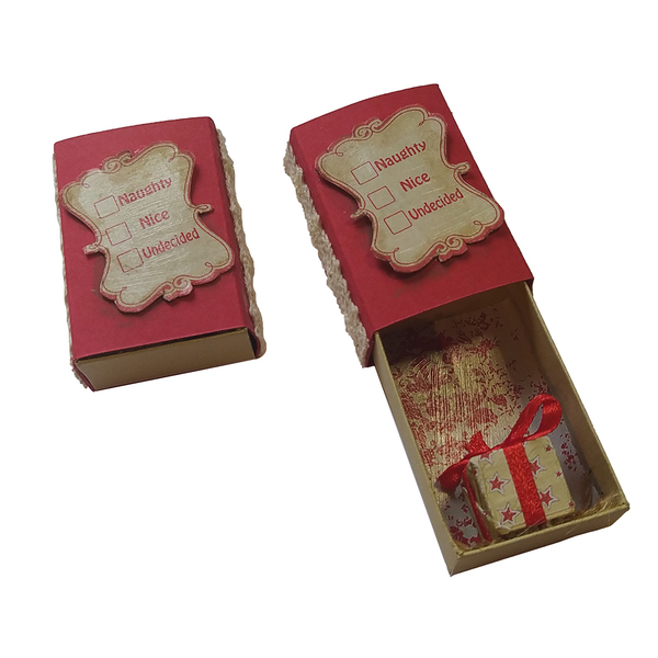 Χιουμοριστικό Χριστουγεννιάτικο διακοσμητικό σπιρτόκουτο 5.3x3.5x1.7εκ - χαρτί, χιουμοριστικό, διακοσμητικά, χριστουγεννιάτικα δώρα