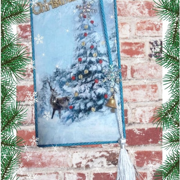 Χειροποιητο Γουρι 2024 , ξυλινο διακοσμητικο τοιχου, κρεμαστο καδρακι - ξύλο, νονά, χριστουγεννιάτικα δώρα, γούρια, δέντρο - 2