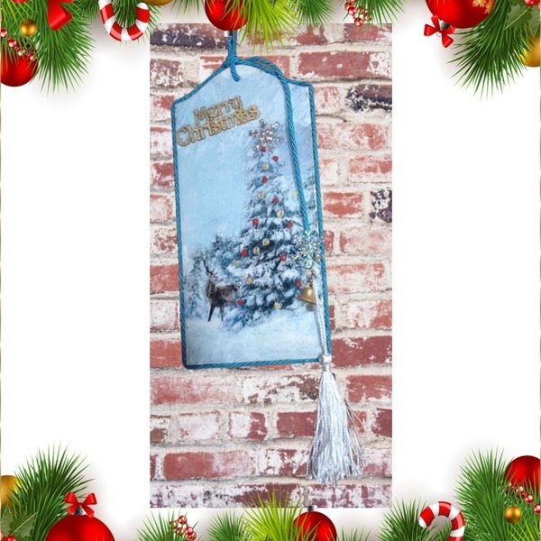 Χειροποιητο Γουρι 2024 , ξυλινο διακοσμητικο τοιχου, κρεμαστο καδρακι - ξύλο, νονά, χριστουγεννιάτικα δώρα, γούρια, δέντρο - 5