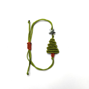 Βραχιόλι Χριστουγεννιάτικο Δέντρο σε πράσινο χρώμα - νήμα, κοσμήματα, δέντρο