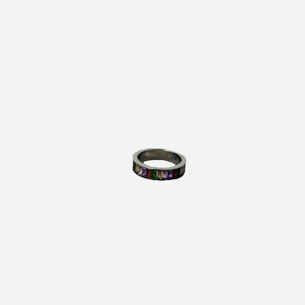 Ατσάλινο δαχτυλίδι με χρωματιστά ζιρκόν - chevalier, επάργυρα, ατσάλι, ζιργκόν, σταθερά