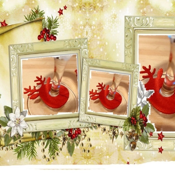 Σετ 2 διακοσμητικα ποτηριων -Ταρανδος- απο κοκκινη τσοχα-Αντίγραφο - χριστουγεννιάτικα δώρα, είδη κουζίνας, μαλλί felt - 2