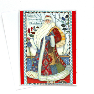 Χριστουγεννιάτικη κάρτα "Believe in the magic of Christmas" - χαρτί, άγιος βασίλης, ευχετήριες κάρτες