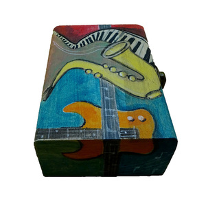 Μουσικό κουτί λατέρνα , ζωγραφισμένο *ΔΙΑΣΤΑΣΕΙΣ 11cm x 8cm x 6cm ύψος. - ξύλο, διακοσμητικά