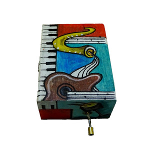 Μουσικό κουτί με μελωδία, ζωγραφισμένο *ΔΙΑΣΤΑΣΕΙΣ 11cm x 8cm x 6cm ύψος. - ξύλο, διακοσμητικά - 2