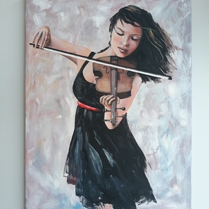 Γυναίκα με βιολί - πίνακες & κάδρα, πίνακες ζωγραφικής - 2