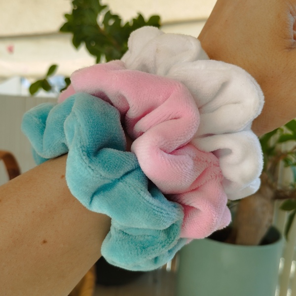 Βελουτε Scrunchies Multicolour - ύφασμα, χειροποίητα, λαστιχάκια μαλλιών, velvet scrunchies