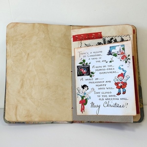 Χειροποίητο ρετρό σημειωματάριο journal Χριστούγεννα - vintage, χαρτί, μαμά, άλμπουμ, άγιος βασίλης - 5