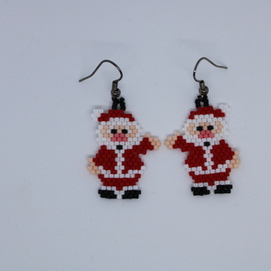 Σκουλαρίκια Santa χριστουγεννιάτικα 2 - γυαλί, κοσμήματα, άγιος βασίλης