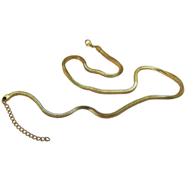 Ατσάλινη αλυσίδα επιχρυσωμένη φίδι. - αλυσίδες, επιχρυσωμένα, ατσάλι - 2