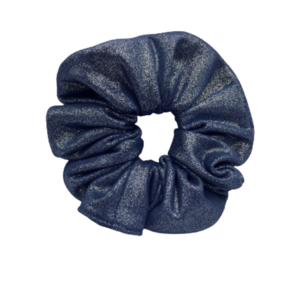 Υφασμάτινο λαστιχάκι scrunchie ''star sky'' μπλε με χρυσόσκονη - ύφασμα, γκλίτερ, για τα μαλλιά, λαστιχάκια μαλλιών