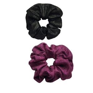 Σετ υφασμάτινα λαστιχάκια scrunchies ''I purple you'' μεσαίου μεγέθους (medium) 2 τμχ - ύφασμα, κορίτσι, για τα μαλλιά, λαστιχάκια μαλλιών
