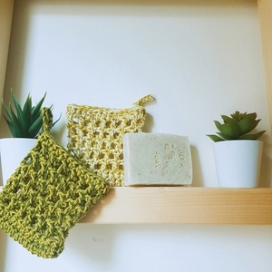 Soap saver/ πλεκτή θήκη σαπουνιού - βαμβάκι, crochet - 3