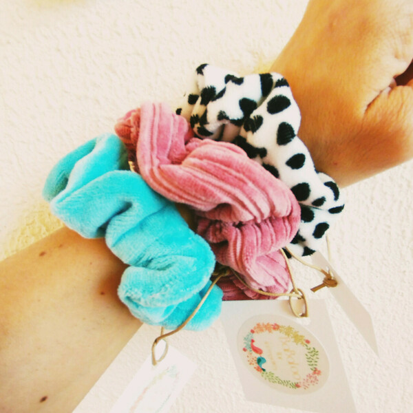 Gift Box Γυναικεία νεανικά scrunchies βελουτε - ύφασμα, χειροποίητα, λαστιχάκια μαλλιών, πρακτικό δωρο, velvet scrunchies - 4