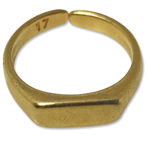 Δαχτυλίδι Signet Παραλληλόγραμμο 17mm - επιχρυσωμένα, ορείχαλκος, σταθερά, φθηνά