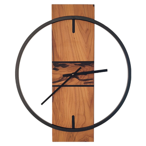 Ρολόι τοίχου"Apricot" κατασκευασμένο από μέταλλο , ξύλο και υγρό γυαλί - ξύλο, τοίχου, χειροποίητα, διακοσμητικά