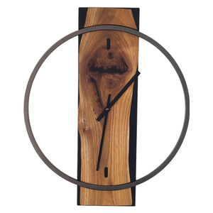 Ρολόι τοίχου"The scream" κατασκευασμένο από μέταλλο , ξύλο και υγρό γυαλί - ξύλο, τοίχου, χειροποίητα, πρακτικό δωρο
