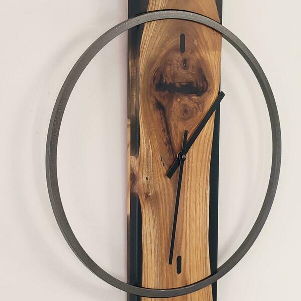 Ρολόι τοίχου"The scream" κατασκευασμένο από μέταλλο , ξύλο και υγρό γυαλί - ξύλο, τοίχου, χειροποίητα, πρακτικό δωρο - 3