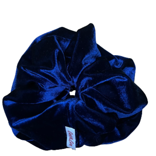 Scrunchie Velvet Blue - ύφασμα, λαστιχάκια μαλλιών