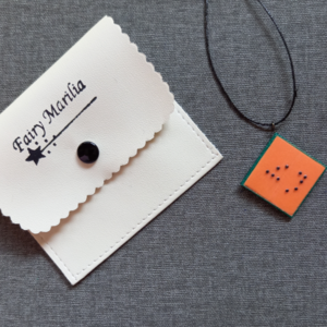 Κολιέ προσωποποιημένο – Braille με την δική σας λέξη - ύφασμα, charms, όνομα - μονόγραμμα - 3