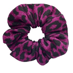 Υφασμάτινο λαστιχάκι scrunchie 'purple magenta' μεσαίου μεγέθους (medium) - ύφασμα, animal print, για τα μαλλιά, λαστιχάκια μαλλιών