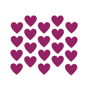 Αυτοκόλλητα Τοίχου Μωβ Καρδιές από βινύλιο Σετ 20 Τεμαχίων 8x8εκ - καρδιά, κορίτσι, διακοσμητικά, αυτοκόλλητα