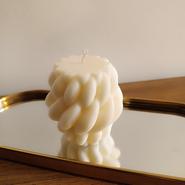 Κερί καρύδας σε σχέδιο στριφτή πλεξούδα (240γρ) - αρωματικά κεριά, δώρα γενεθλίων, 100% φυσικό, δώρο έκπληξη