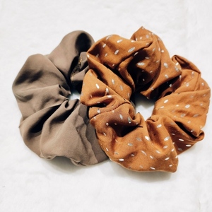 Σετ 2 λαστιχάκια μαλλιών (scrunchies) large viscose - ύφασμα, animal print, για τα μαλλιά, λαστιχάκια μαλλιών - 3