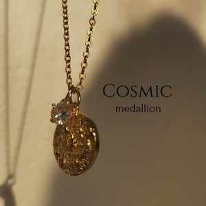 Cosmic medallion necklace| φλουρί - μενταγιόν με ζιργκόν - επιχρυσωμένα, ατσάλι, ζιργκόν, φλουριά, μενταγιόν - 3