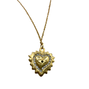 Γυναικείο κολιέ με σχέδιο καρδιά διακοσμημένη με στρας από ατσάλι - καρδιά, μέταλλο, ατσάλι, κοσμήματα, αγ. βαλεντίνου - 3