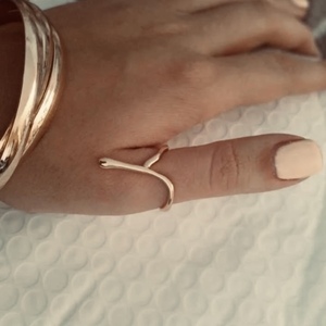 Ατσάλινο δαχτυλίδι επιχρυσωμένο- Stylish vibes - επιχρυσωμένα, γεωμετρικά σχέδια, ατσάλι, σταθερά, μεγάλα - 4