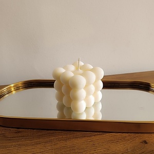Κερί καρύδας σε σχέδιο κύβος bubble (140γρ) - αρωματικά κεριά, δώρο έκπληξη, 100% φυτικό, δώρο γεννεθλίων