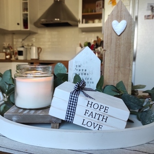 Ξύλινα διακοσμητικά βιβλία HOPE,FAITH,LOVE. - ξύλο, διακοσμητικά - 4