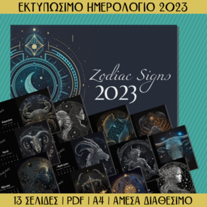 Εκτυπώσιμο Μηνιαίο Ημερολόγιο - Ζώδια #1 - ημερολόγια, αφίσες, ζώδια