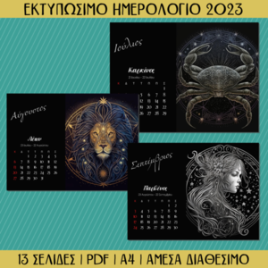 Εκτυπώσιμο Μηνιαίο Ημερολόγιο - Ζώδια #1 - αφίσες, ζώδια - 4